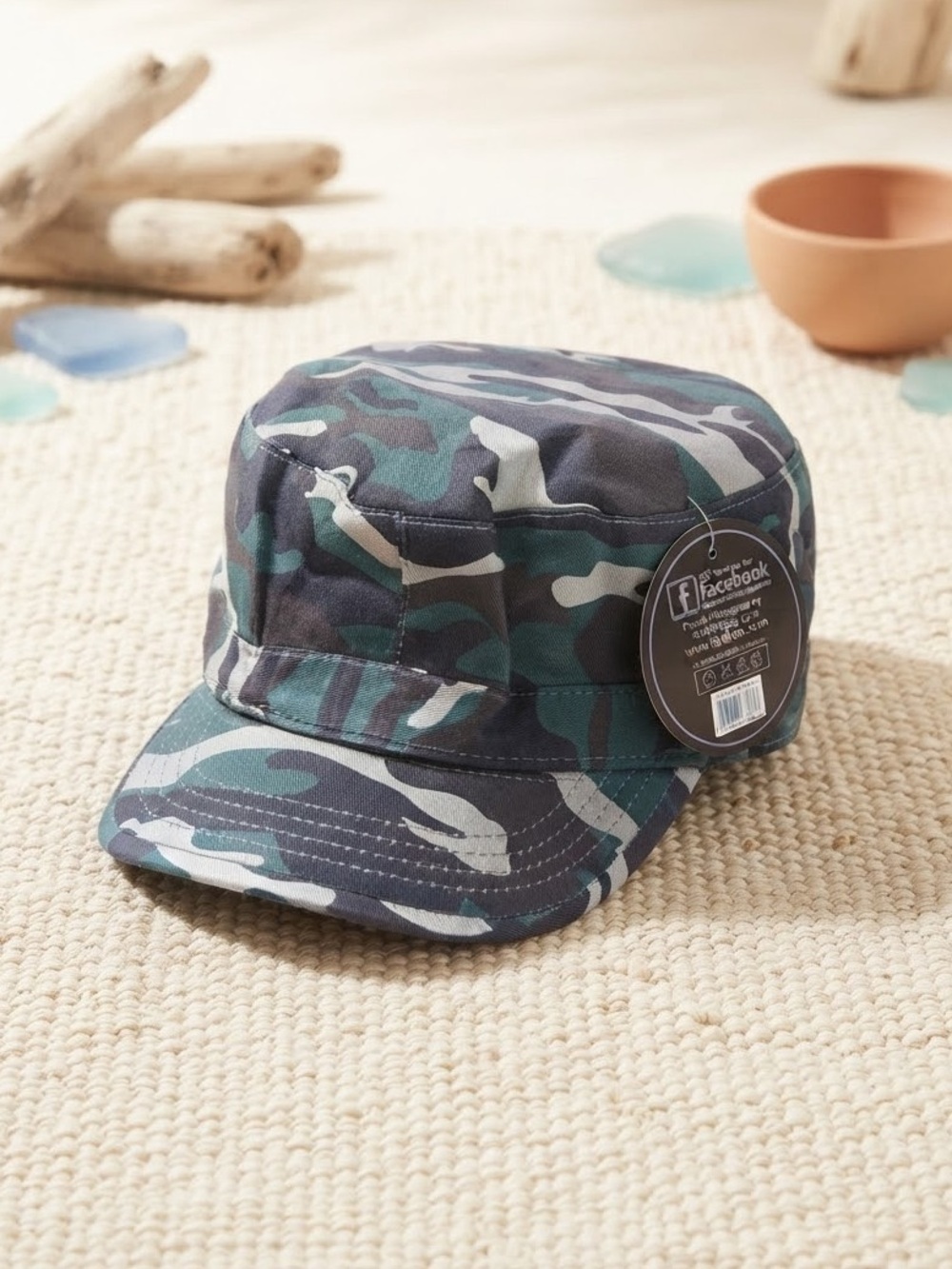NWT Camo Flat Top Cadet Hat | Tactical Military Style Cap